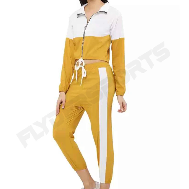 Solid Color Long Sleeve Outfit Slim Autumn Fitness Sports Wear 2 Piece Women Tracksuit Set