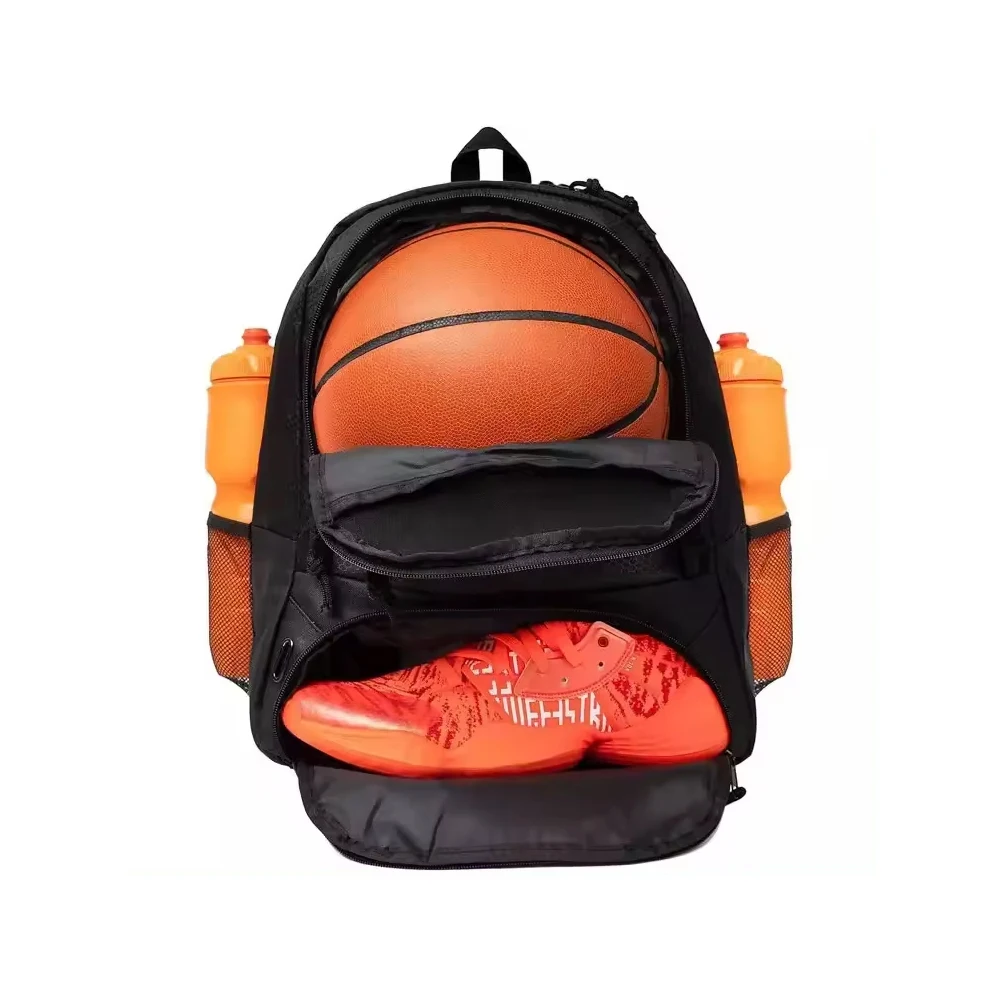 Custom Wholesale Logo Design Gym Sport With Front Compartment Large Travel Sublimated Print Team Basketball Backpack Book Bag