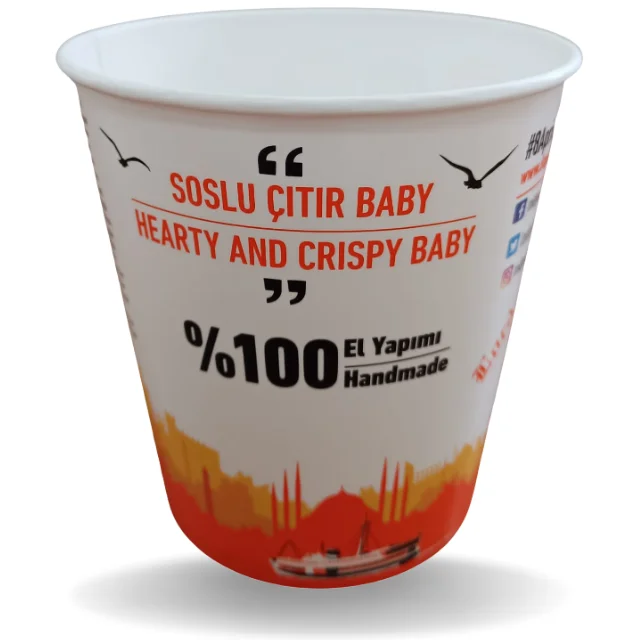 Round 1000ml Personalized Paper Craft Cup with Plastic Lid for 34 oz Food Ice Cream, Cookie, Frozen Yogurt Packaging Container