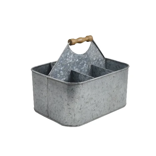 Buy Elegant Home Galvanized Flatware Caddy Organizer For Kitchen Counter-Top with Comfortable Handle Low Prices