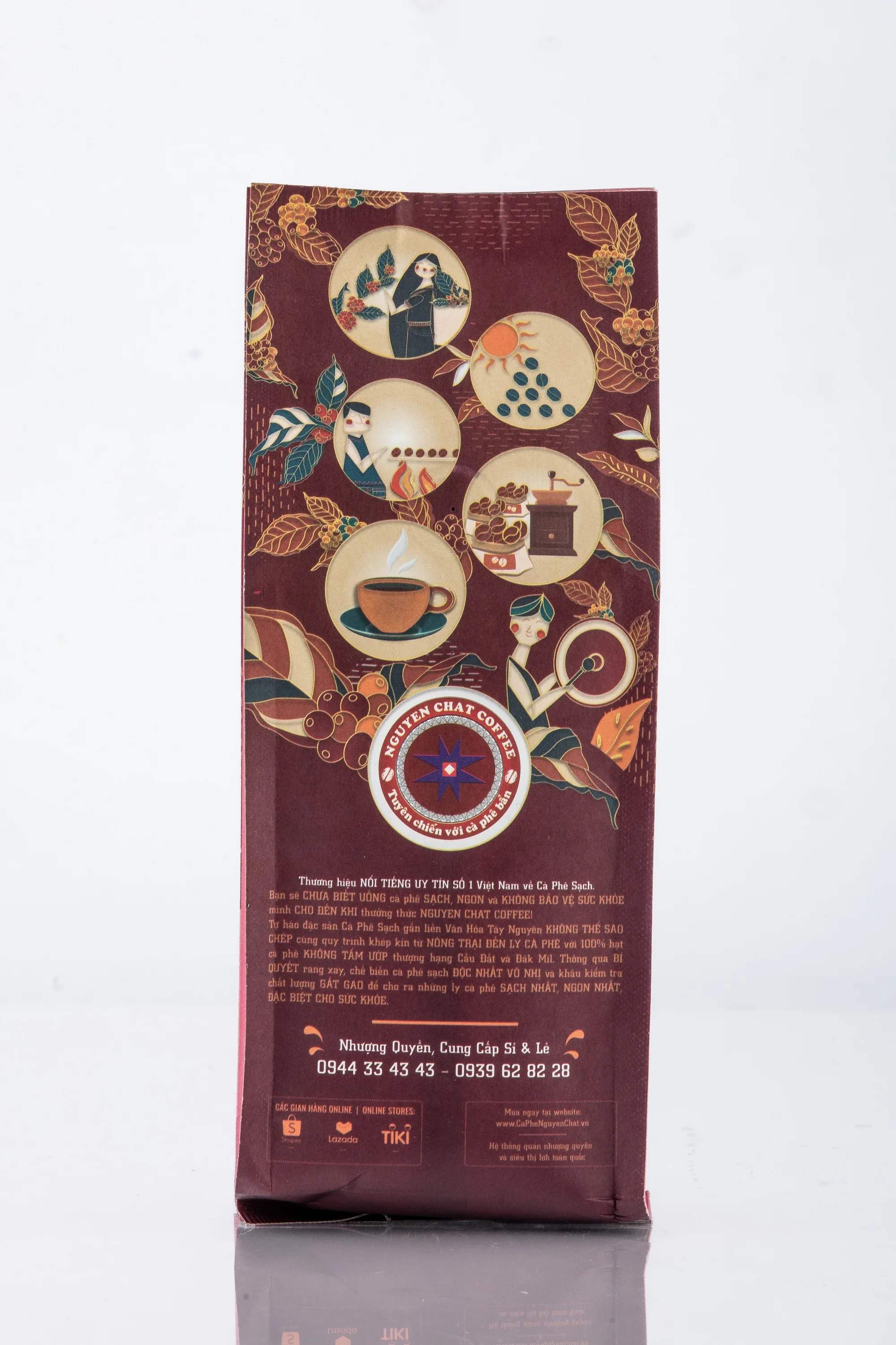 100% Bitter Dark roast Richness Beverages High Quality Normal Feature Vietnam Ground Whole HAO HANG  No.1 coffee bean