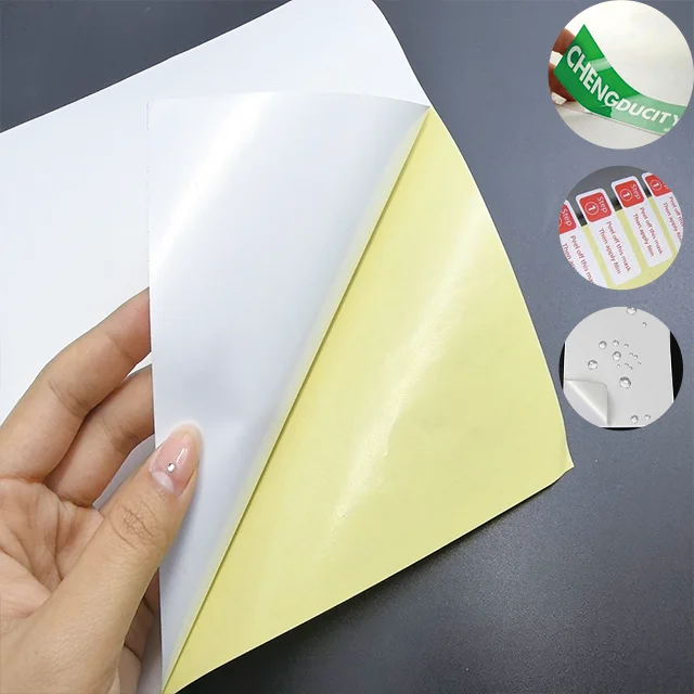 Lziheng custom stickers Tear-resistance Label Self-adhesive paper Sheet a4 white sticker paper for inkjet and laser printer