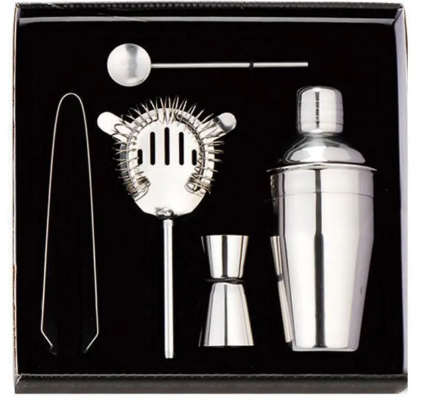 Wholesale Premium Gift Mixer Drink Bartender Kit Bar Cocktail Shaker 5 Piece Set