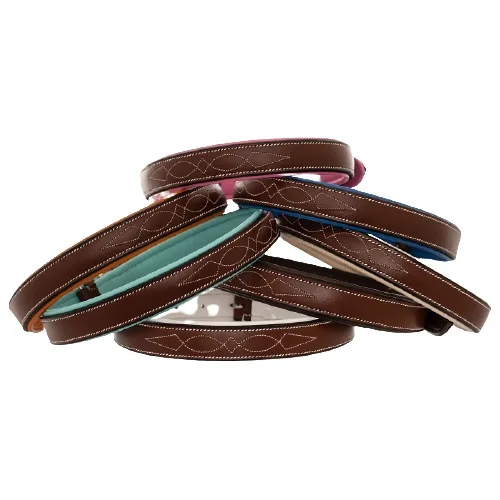 Leather Dog Collar handmade with bead design