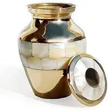 Pet Decorative Aluminum Cremation Urns Round Shaped Memorial Jars With Glossy Powder Coat For Funeral Adult Metal Box For Ashes