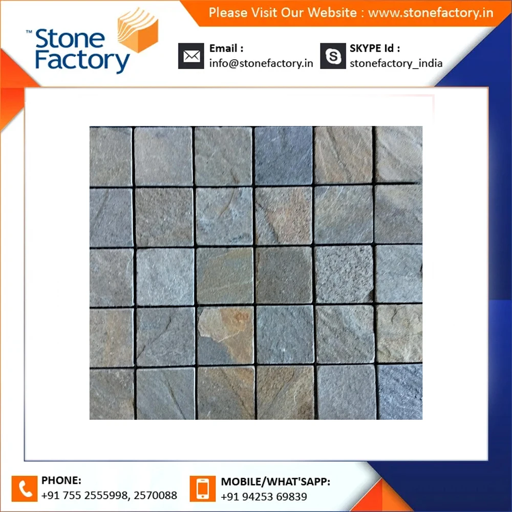 Buy Now Latest Collection Zeera Green Mosaic Interior And Exterior Slate Tiles At Best Price On Bulk Order