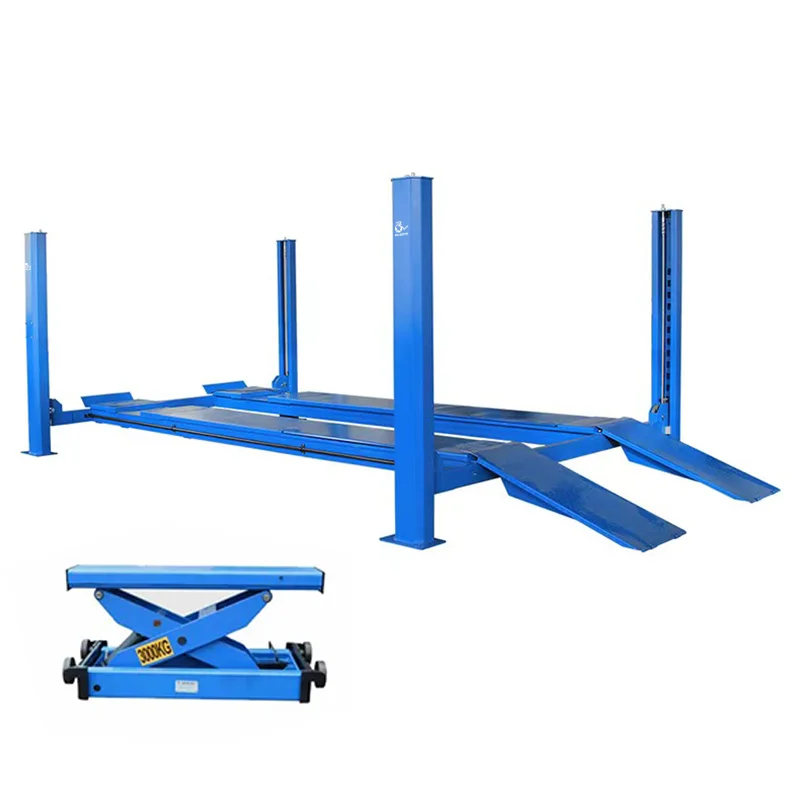 4T Hydraulic 4 Post lift With Rolling Jack four post car lift for garage lift parking or wheel alignment