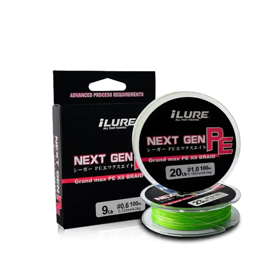 OEM 1000m Durable 8 Strand Nylon Braided PE Line Double Taper 100m Fishing Rope for River & Lake Thinner & Smoother Polyethylene