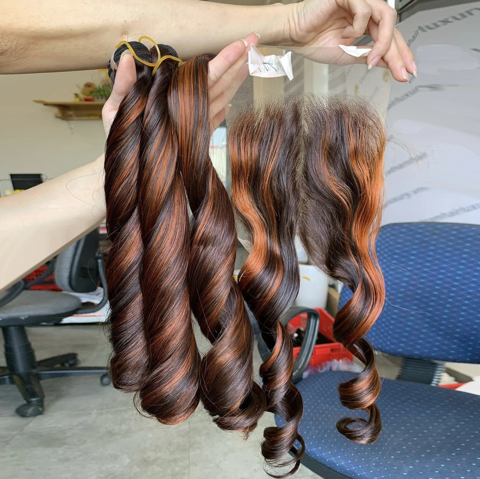 High Quality 4x4 New Hairstyle Ombre Natural Black Dark Brown 100% Vietnamese Human Hair Closure Long Straight Wigs Lace Toupee