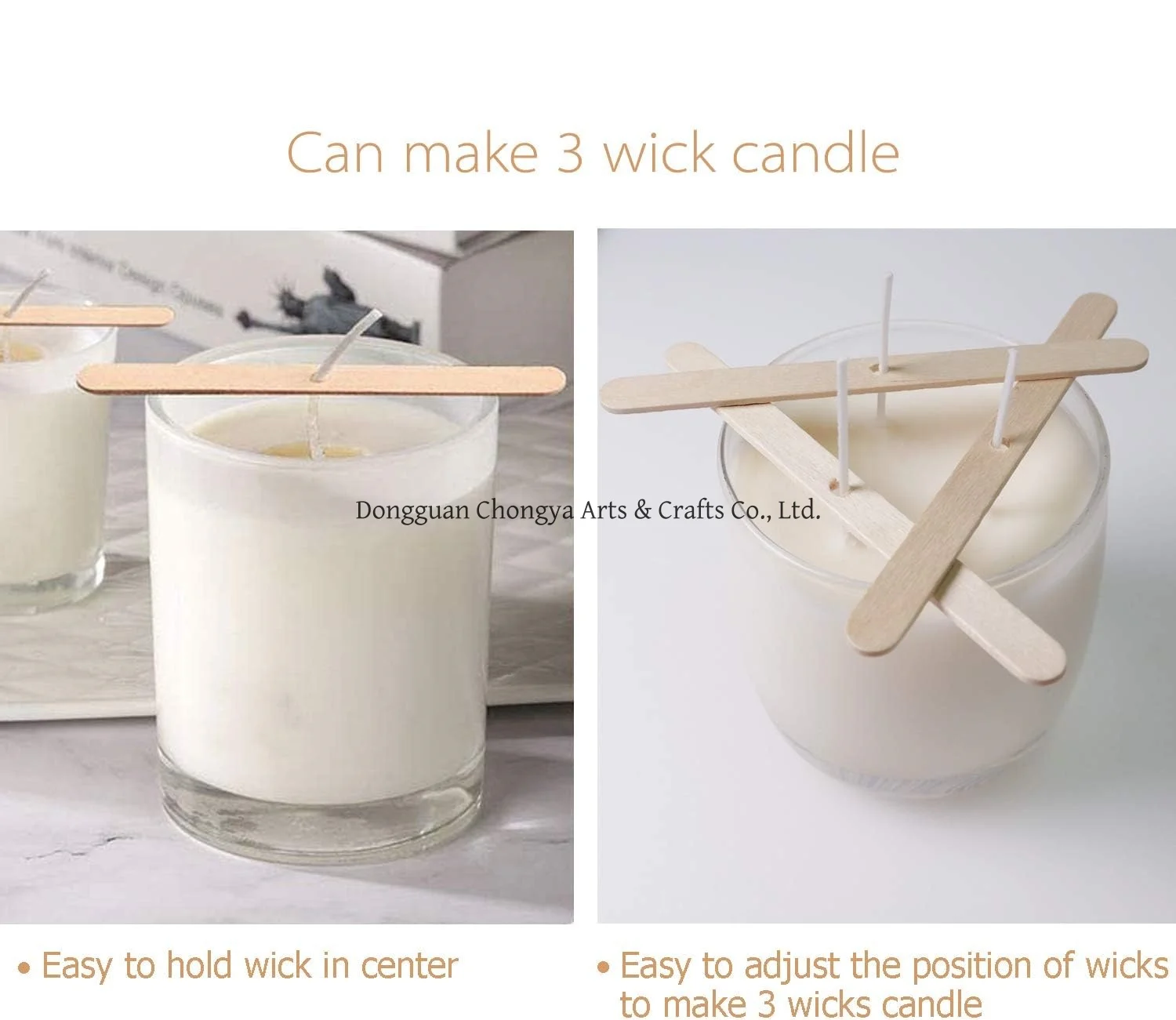 4.4Inches DIY Wooden Candle Wick Holders and Wick Clips for Candle Centering Tool Fragrance Accessories