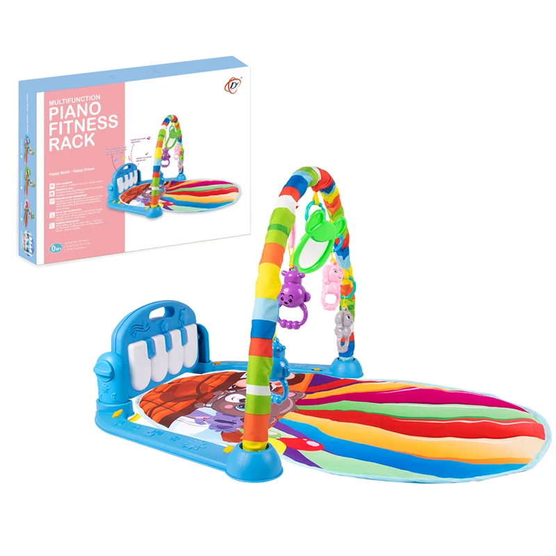 HW Toys Baby & Toddler Hot Air Balloon Pedal Piano Fitness Rack Music Play Gym Mat With Rattles Teether Infant Activity Mats Toy