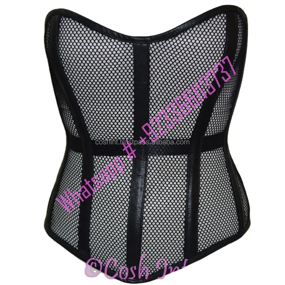 Over Bust High Quality Black  Mesh Corset New Arrival Customized Full Bust Mesh Corset Vendors