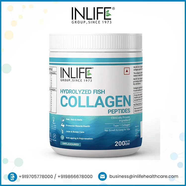 Hot Selling Fish Collagen Powder Supplement for Hair, Skin, Nails & Joint Health - Unflavored, 200g, 40 Servings, No Added Sugar