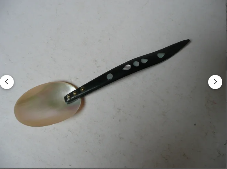 Mother of pearl spoon with buffalo horn handle Caviar spoon 20 cm 100% Indian handicrafts Perfect for serving Premium Caviar