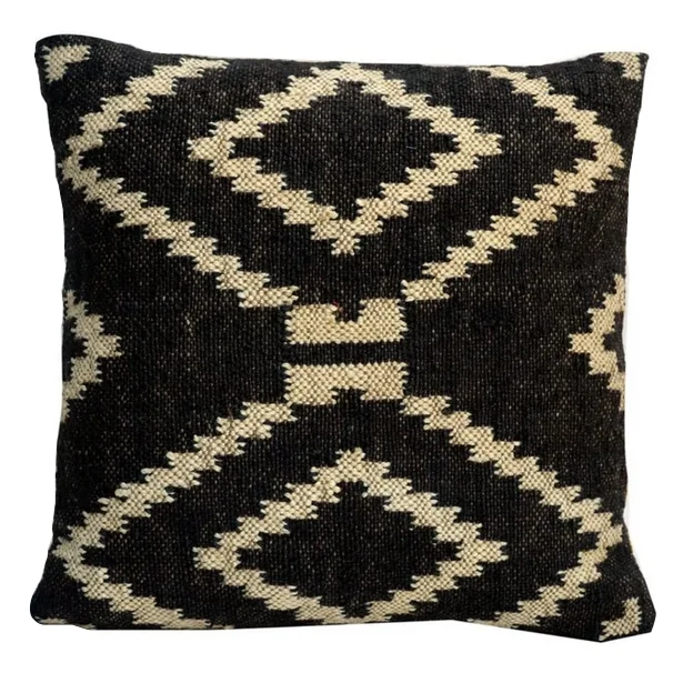 Bohemian Indian Texture Handmade 100% Wool Jute Square Pillow Cover Living Room Home Decor Knitted  Embroidered Cushion Case