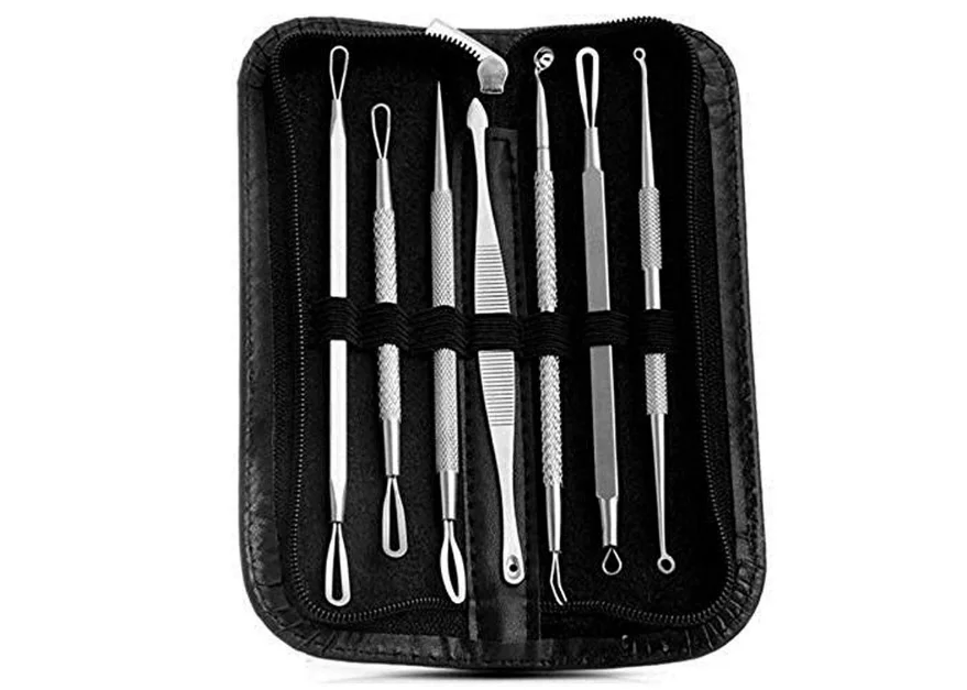 Face Care Stainless Steel Skin Remover Kit Blackhead Blemish Acne Pimple Extractor Tool Skin Care Cleanser Manufacturers Supply
