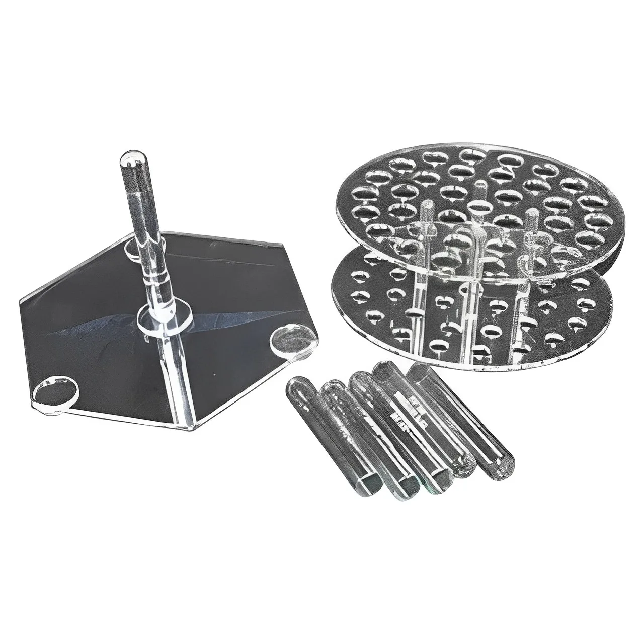 Round Acrylic Test Tube Rack laboratory glassware equipment & hospital used make model Teaching Model Metal Glass Picture