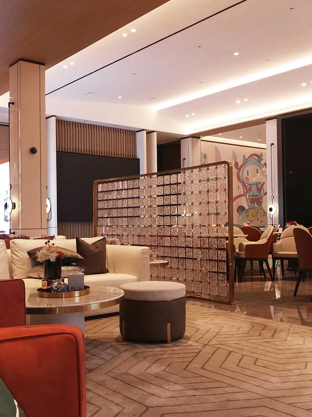 Hotel Custom Acrylic Metal Room Divider Screen