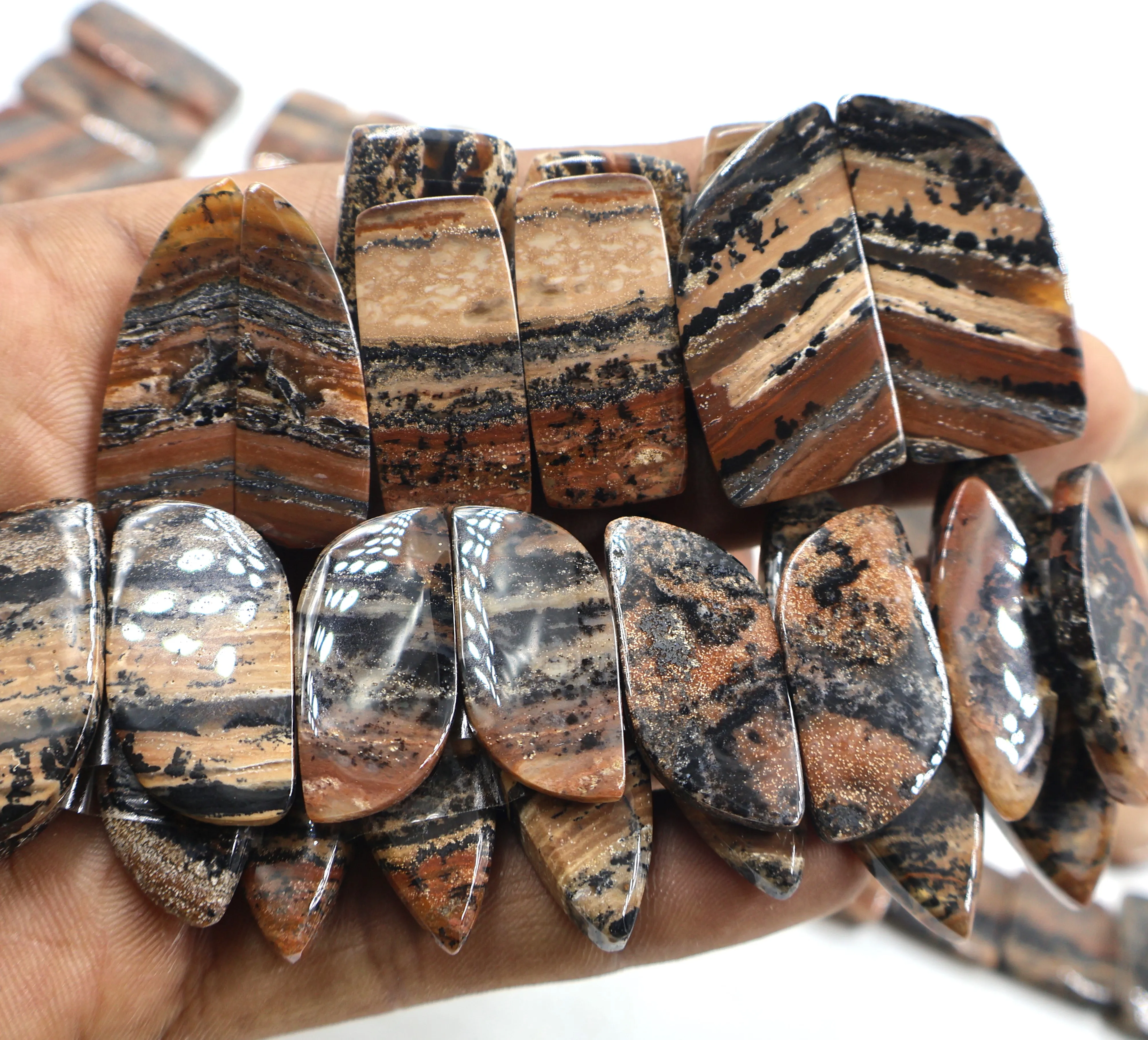 2024 High Quality Cabochons Honey Dendrite Pear Agate Best Quality Hot Sale Loose Gemstones Factory Price Jaipur Bulk