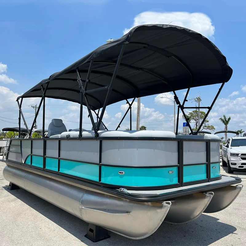 Style & Speed 21FT Tritoons Floating Cheap Pontoon Boat Fishing Boat Factory Customized Pontoon with Outboard Motor