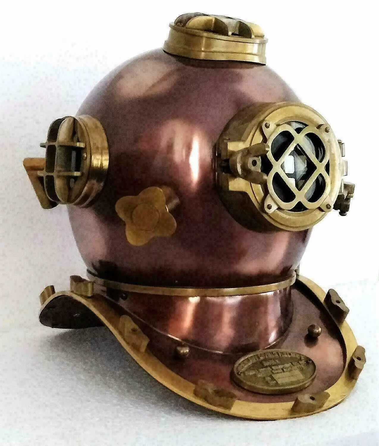 Scuba Decorative Divers Diving Helmet US Navy Mark V With Wooden BASE Stand Swimming Water Aqua Shoes Non Slip