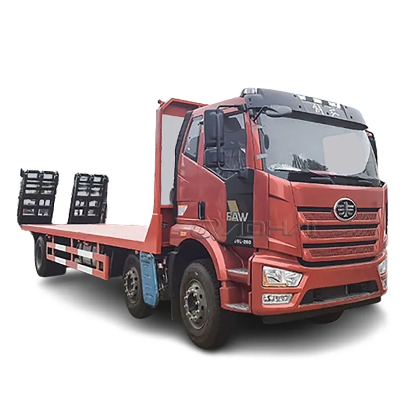 FAW J6L 4x2 10tons Flatbed Wrecker Towing Truck With Hydraulic Tailplate