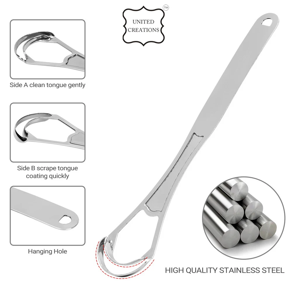 Oral hygiene Tongue Cleaning Stainless Steel Tongue Cleaner Metal Tongue Scraper New Good Quality Clean Up The Mouth