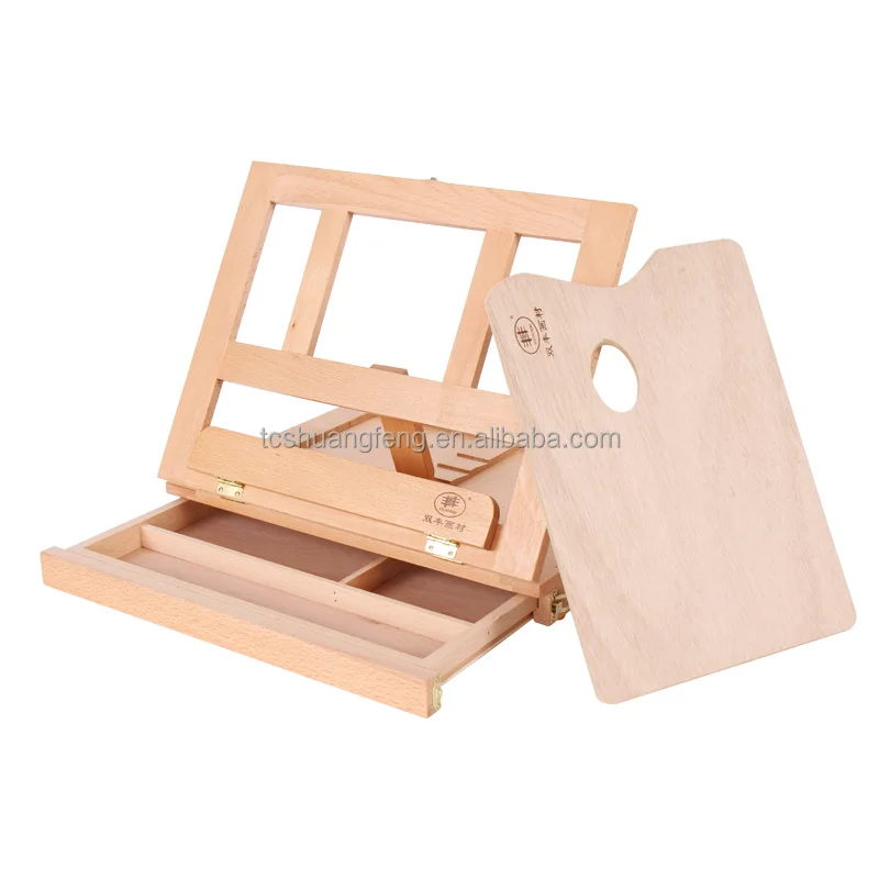 Shuangfeng-Tabletop Easel Portable Wooden Art Easel na may Storage Drawer Adjustable Tabletop Easel
