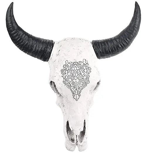 Long Horn Cow Skulls Wall Hanging Longhorn Steer Ox Horn Skeleton Wall Hanging Decorations Creative Halloween Gifts ox skull