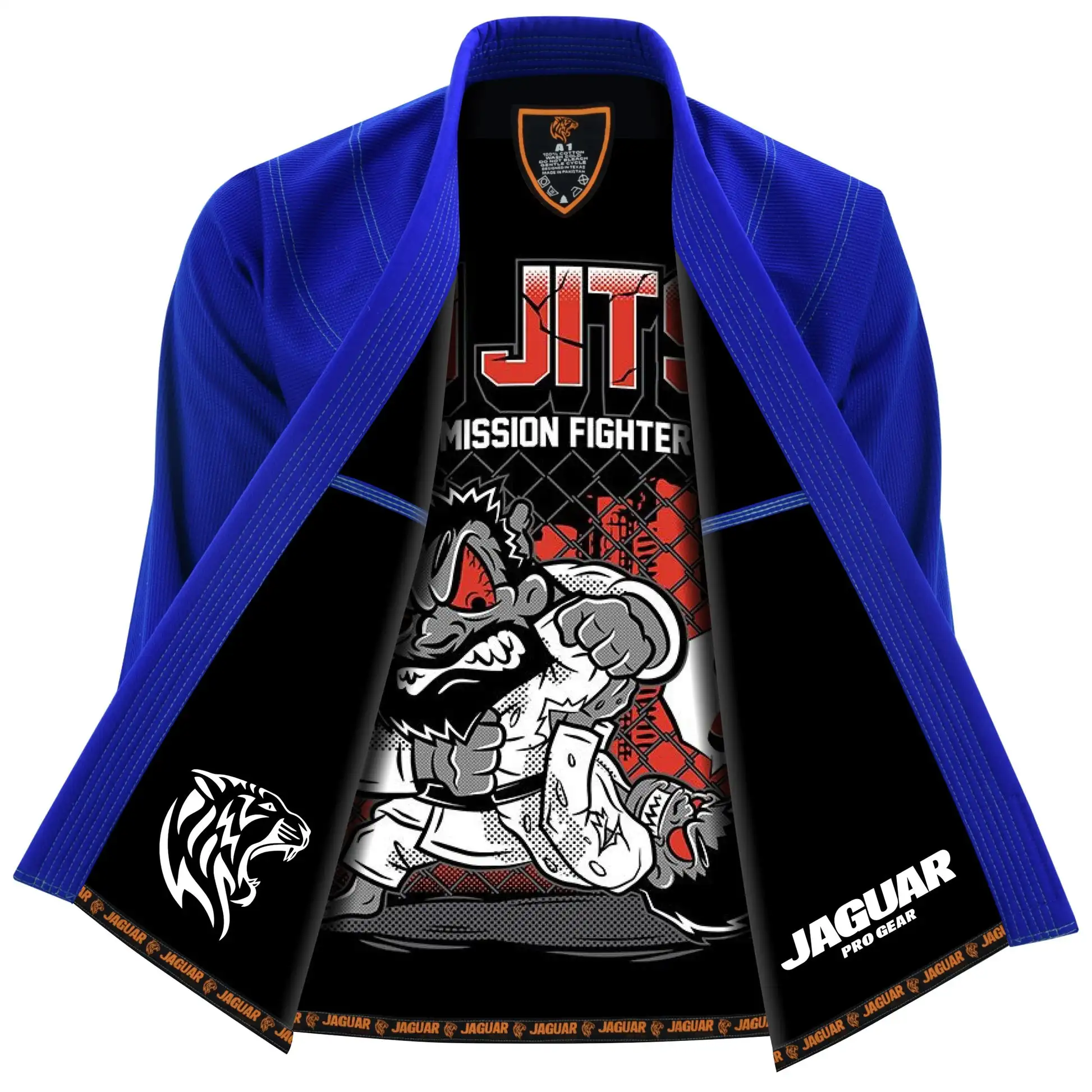 Martial arts bjj gi blue white and black kimon and brazilian jiujitsu black gi uniform Judo Uniforms for Jiu-Jitsu Low price of