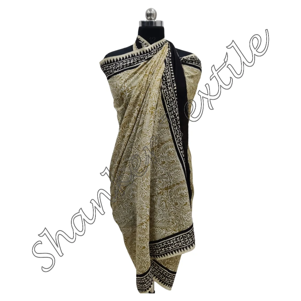 Indian Hand Block Print Lightweight Cotton Bikini Cover Up Sarong For Women Gift For Her Beach Wrap Sarong Scarf Indian Designer