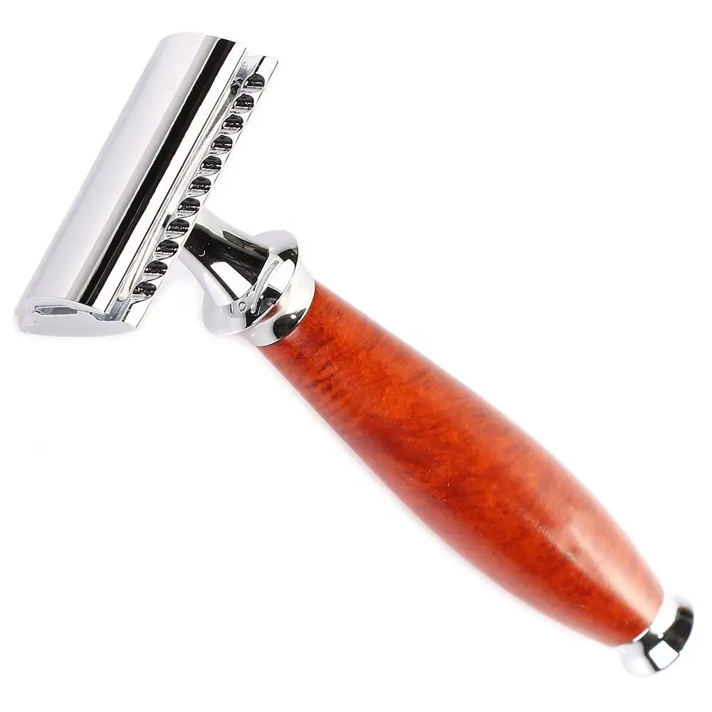 Spolo High Quality Wooden Handle Shaving Razor Double Edge Blade Safety Razor for Male Household Beard Care