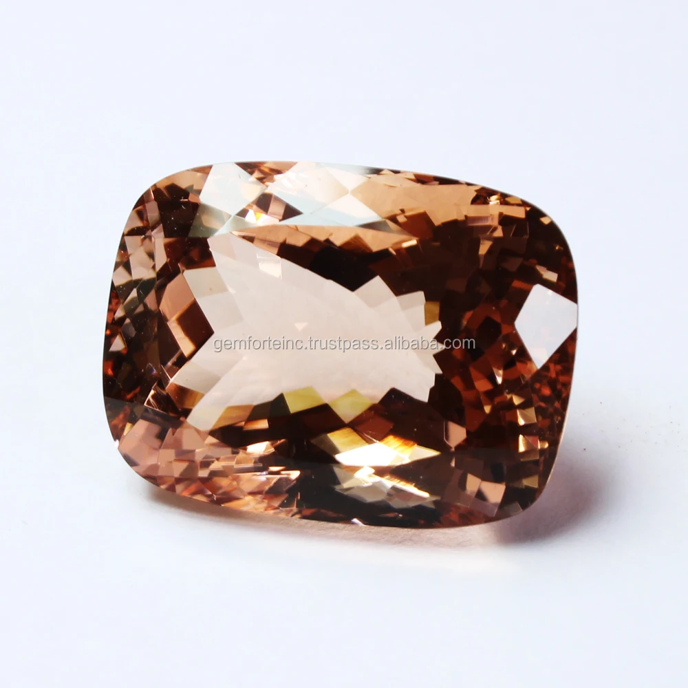 Peach Morganite Emerald Shape Faceted Cut Top Quality Natural Morganite Loose Gemstone Best Price High Carat Peach Morganite