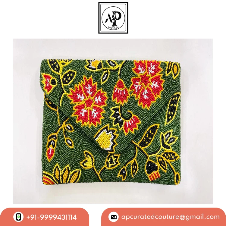 2023 Exclusive Range Premium Quality Indian Beadwork Handcrafted Clutch with Tassels for Wedding Evening Party Wear