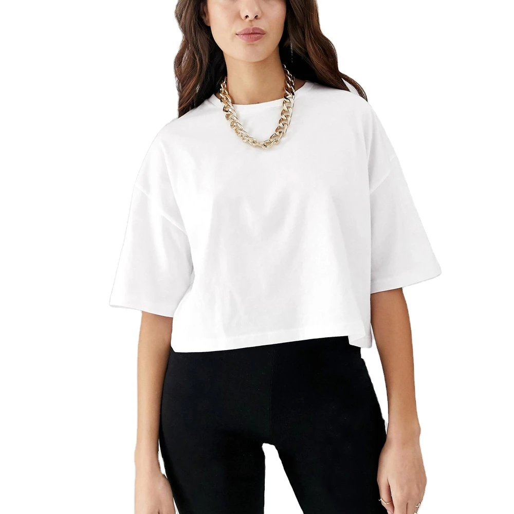 Hot Selling High Quality Customized Logo Printing Light Weight Breathable Women Crop Top T Shirts Best Women Crop Top T Shirts