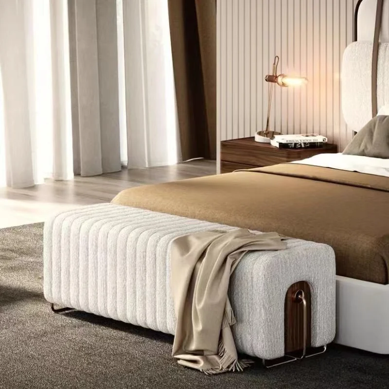 Italian light luxury bedroom bed stool shopping mall cloakroom shoe stool living room sofa stool bench