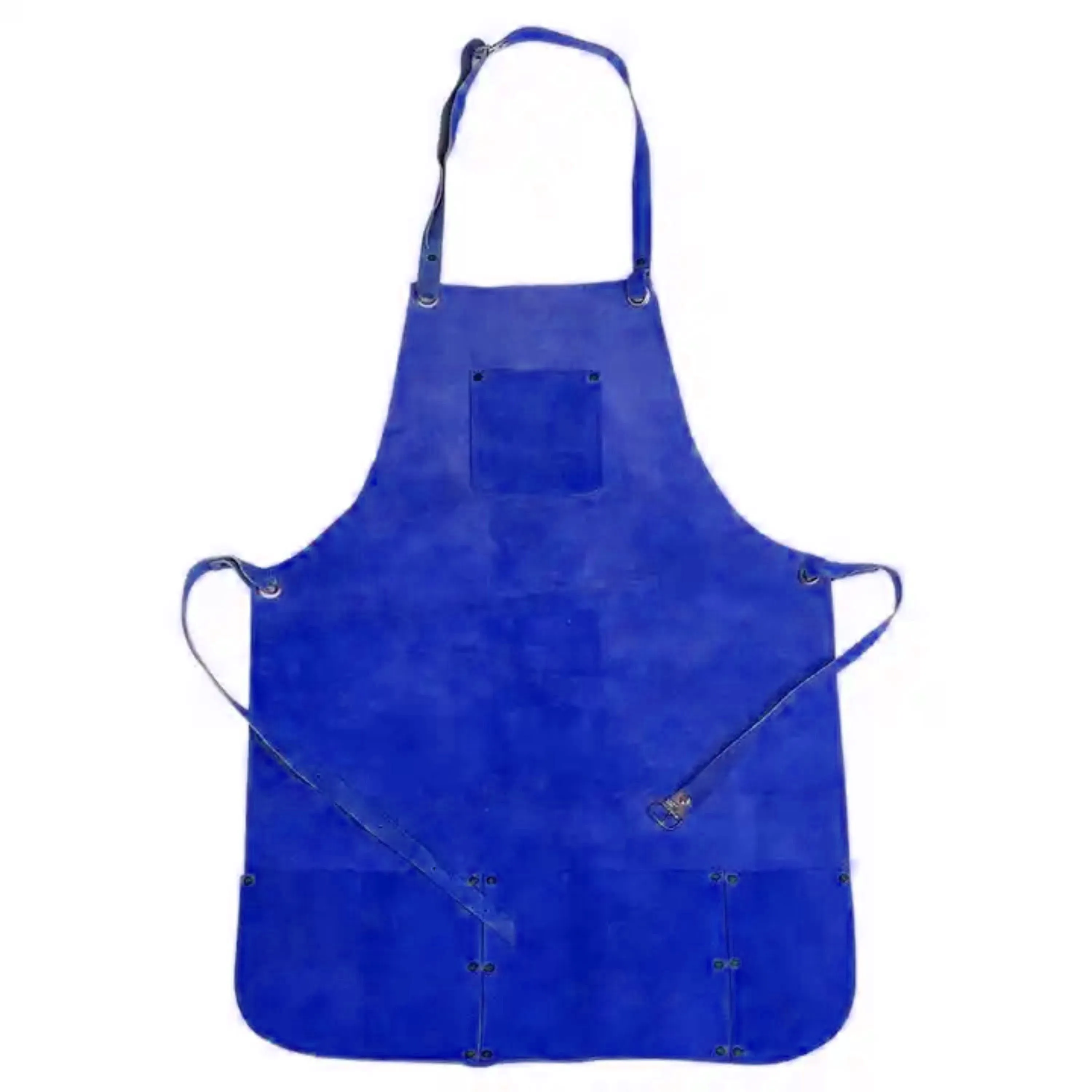 Heavy Duty Double Stitched Cowhide Split Leather Welders Apron Industrial Safety Body Protection for Construction Welding