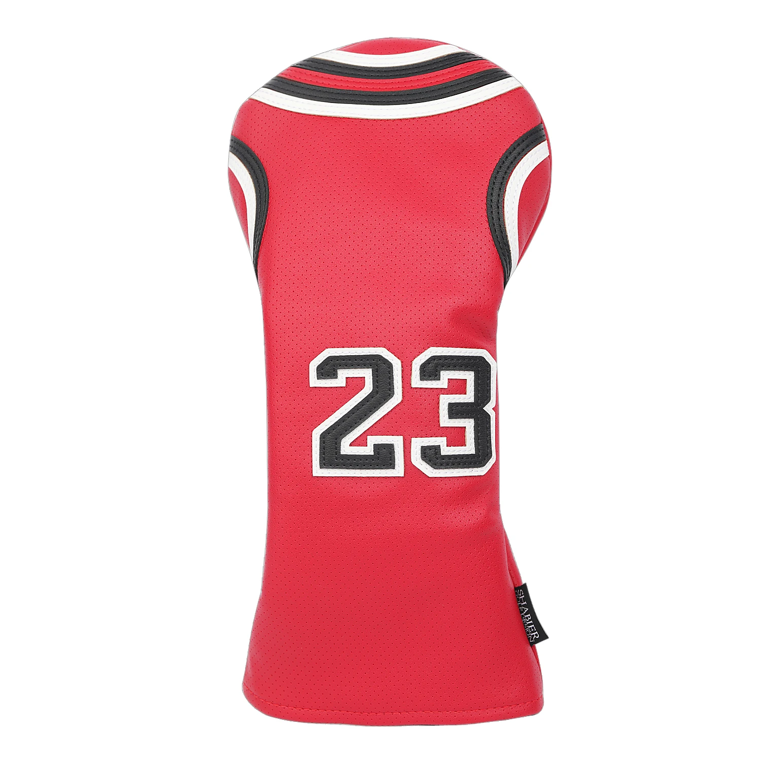 Drop Shipping Perforated PU Synthetic Leather Red #23 Jersey Golf Headcover 460cc Driver Cover