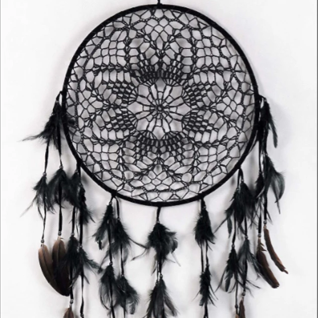 Black Dream Catcher Crochet custom design bali indonesia handmade , Wall Hanging Dream Catcher Home Decoration