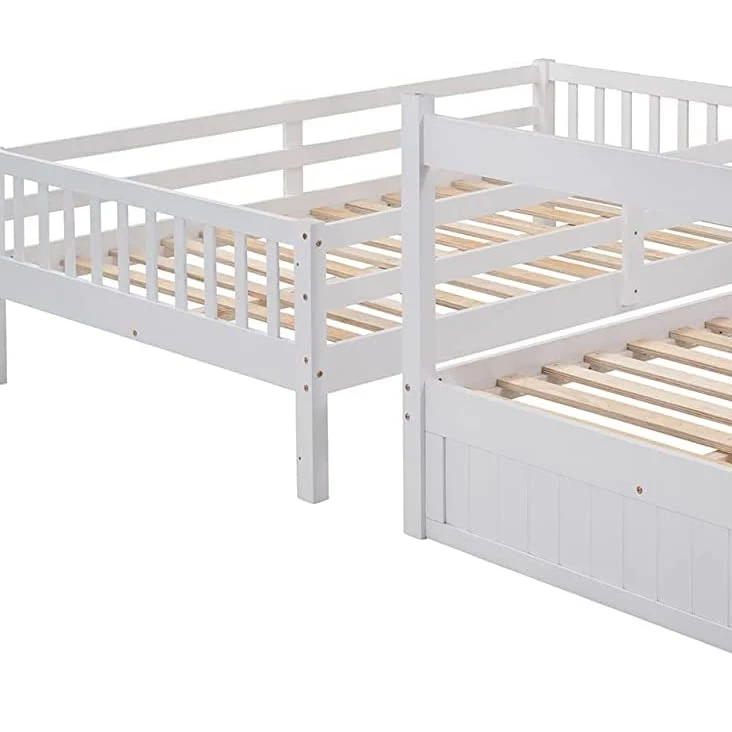 TRIHO THF-1055  Full Over Full Bunk Bed with Twin Size Trundle & 4 Drawers