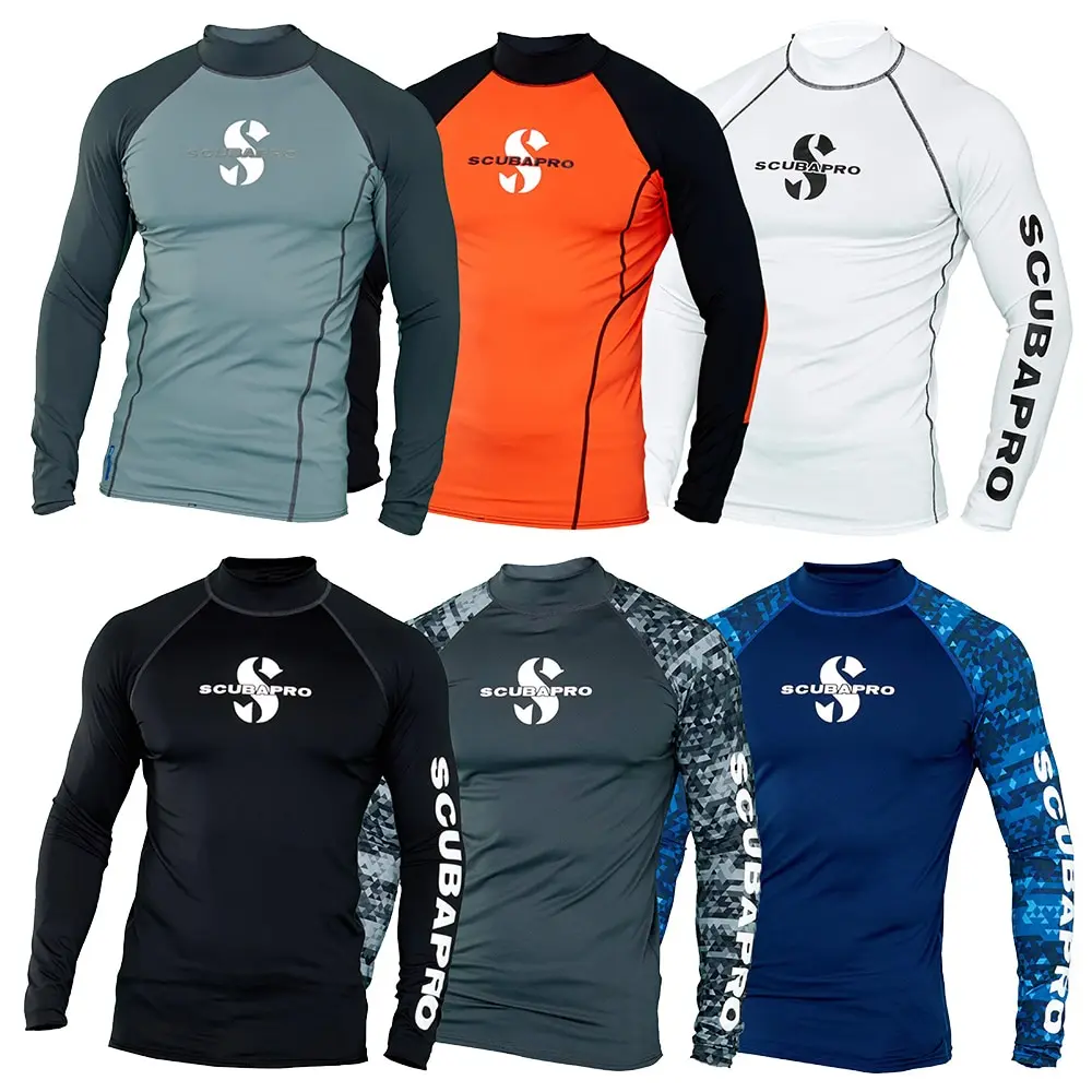 Custom Mens Rash Guard Surfing Clothes UV Sun Protection Long Sleeve Diving Suits Quick Dry Compression Shirts