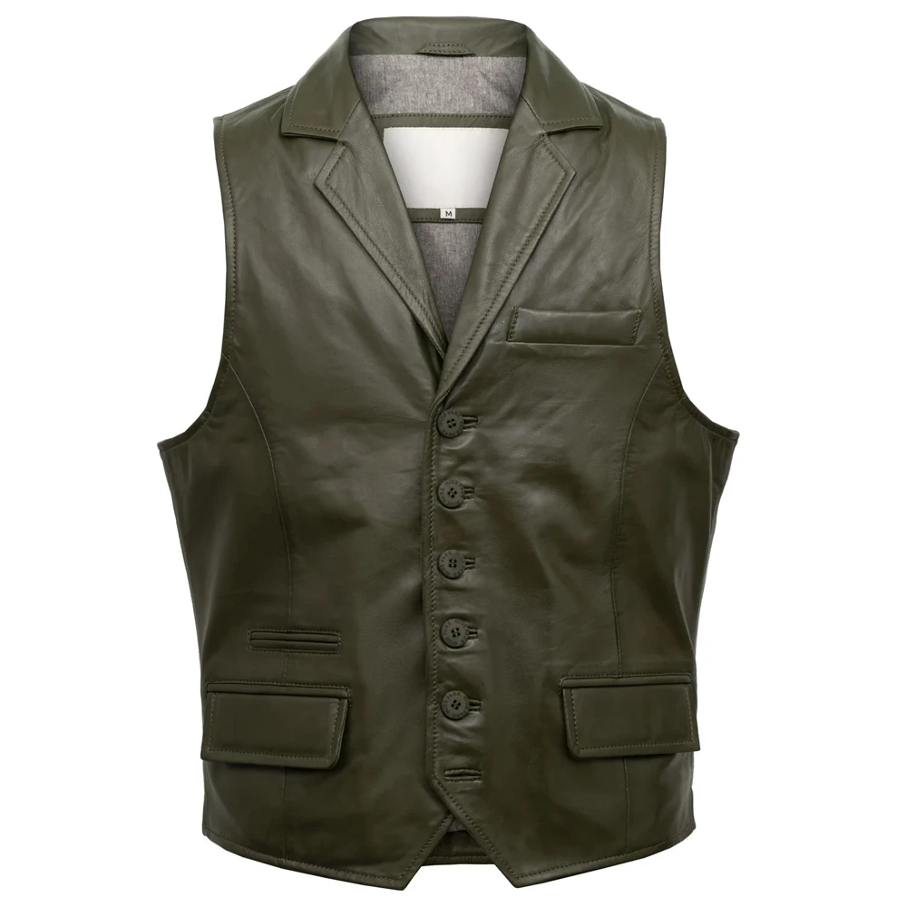 Best Quality Top Model Genuine Leather Men vest Most Popular Quality Custom Breathable Men Leather vest Jacket