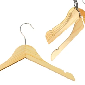 Wooden clothes hanger with best price, natural pine wood from Vietnam, ensure export standards