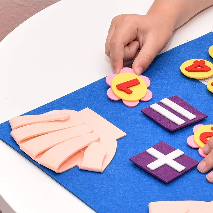 preschool math teaching aids Children Early Education Toys Felt Board Finger Numbers Counting Toy