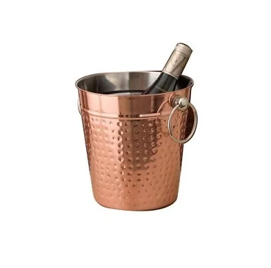 Customized Deer Shape Handle Copper Ice Bucket Manufacturer Antique Finished Bar Accessories Copper Finished Ice Bucket