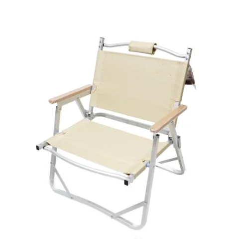 Outdoor Furniture Kermit Chair  Wood Grain Aluminum Portable Folding Camping Chair