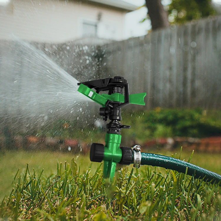 Garden Lawn Impulse Sprinkler Spike for Outdoor Garden Lawn and Plants 360 Rotating For Even Water Distribution