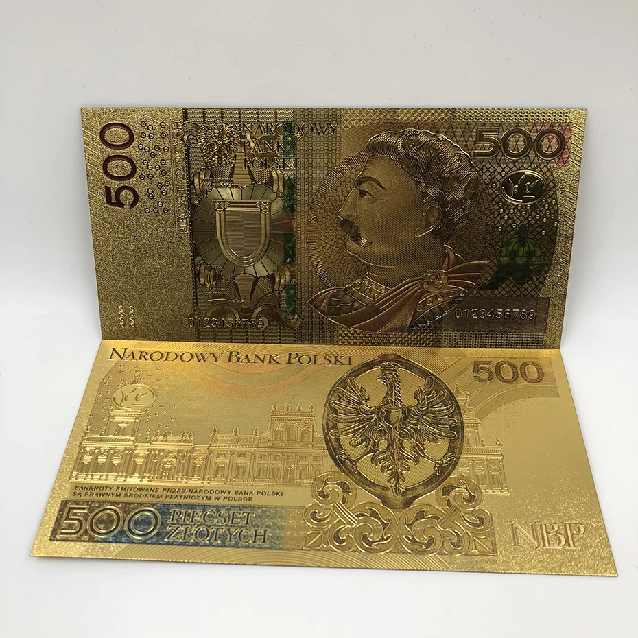 Польские монеты 10 20 50 100 200 500 Долларовые купюры Золотая фольгированная банкнота по индивидуальному заказу попа Джон Паул золотая карта для коллекционирования
