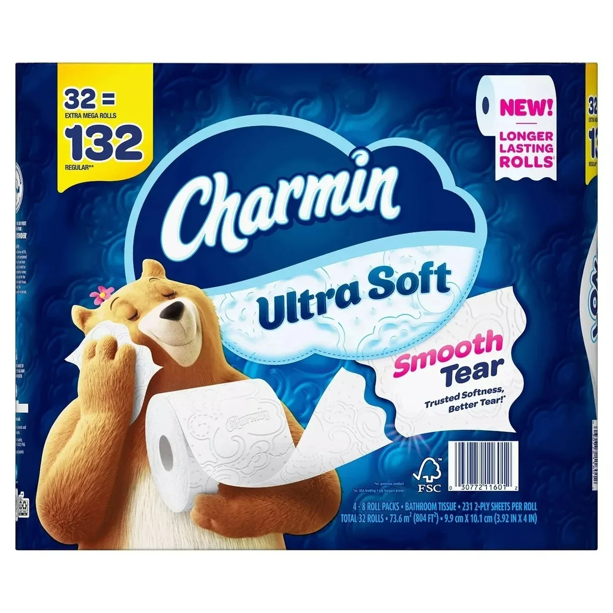 CharminUltra Soft туалетная бумага дополнительные Мега рулоны (231 листы/рулон 32 рулона)