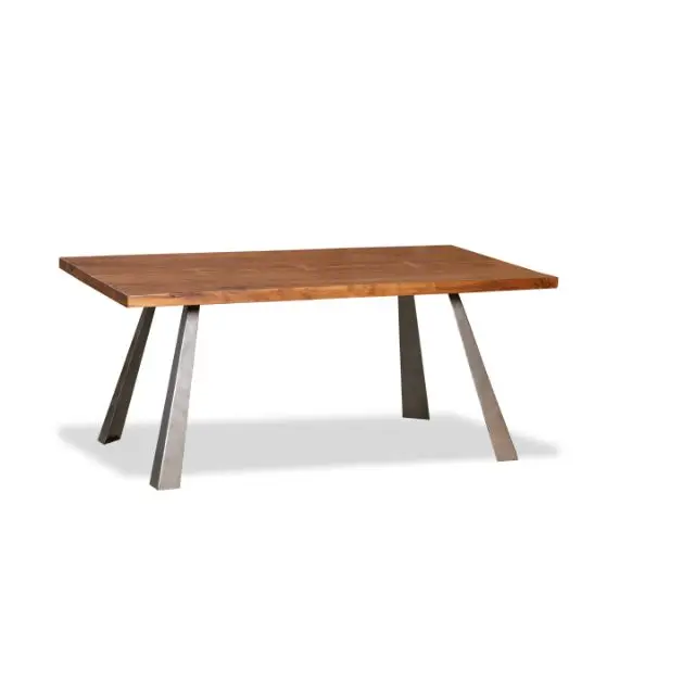 Natural finish vintage industrial live edge Furniture Nice design outdoor teak wood top garden dining table